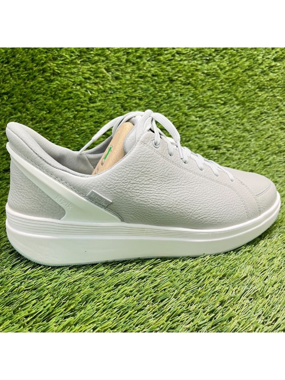 Kizik Sydney Womens Size 12D Gray Athletic Leather Hands Free Shoes Sneakers